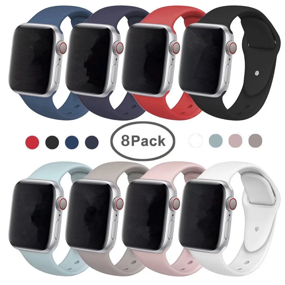 Ремешок для Apple Watch Series 4 3 2 38 мм 42 мм мягкий силиконовый дышащий сменный ремешок для спортивных часов для iwatch 40 мм 44 мм