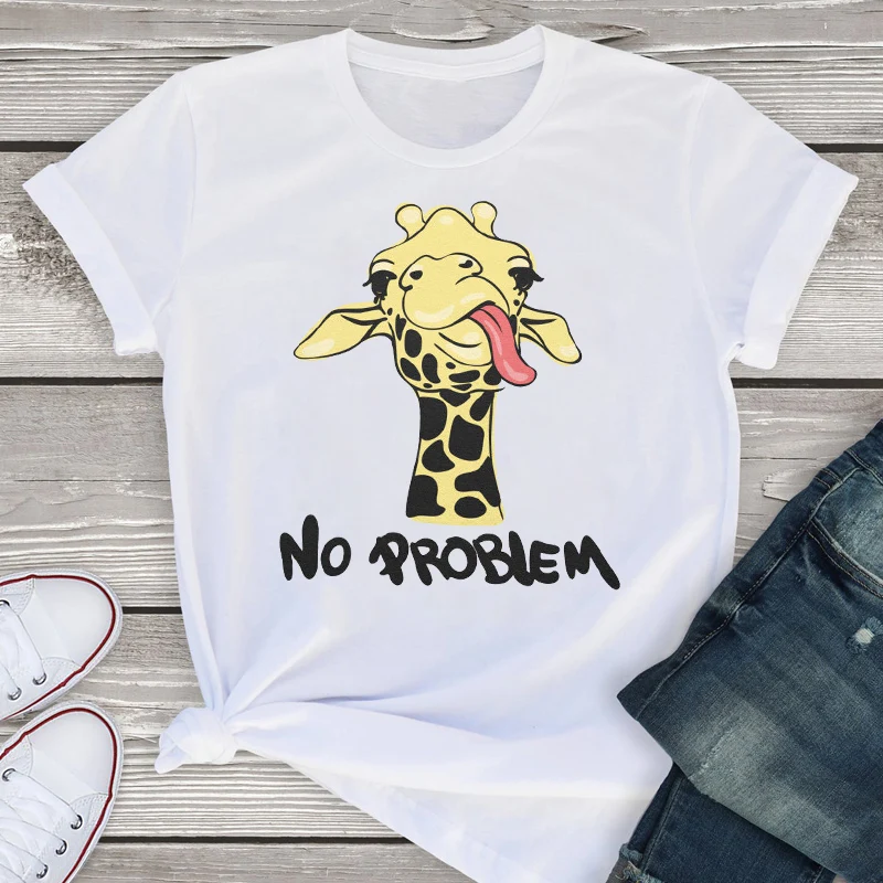 

Dog Leopard Mom Animal Cartoon Graphic Print Women's T-shirt 2021 Tops Summer Fashion Casual Basic Short Sleeved White T-shirts