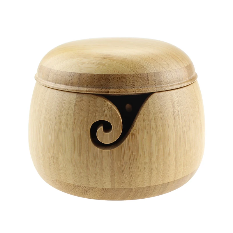 Натуральный Бамбук ручной работы Пылезащитная шерстяная пряжа для хранения Чаша