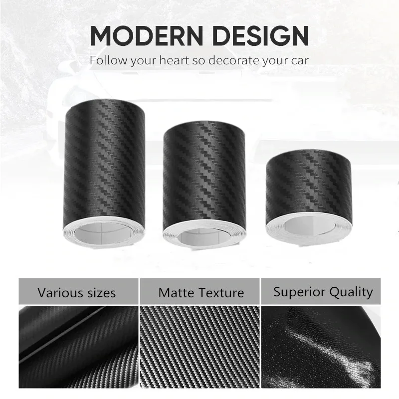 DIY paste protective strip nano carbon fiber car sticker car door sill rearview mirror anti-scratch tape waterproof protective f