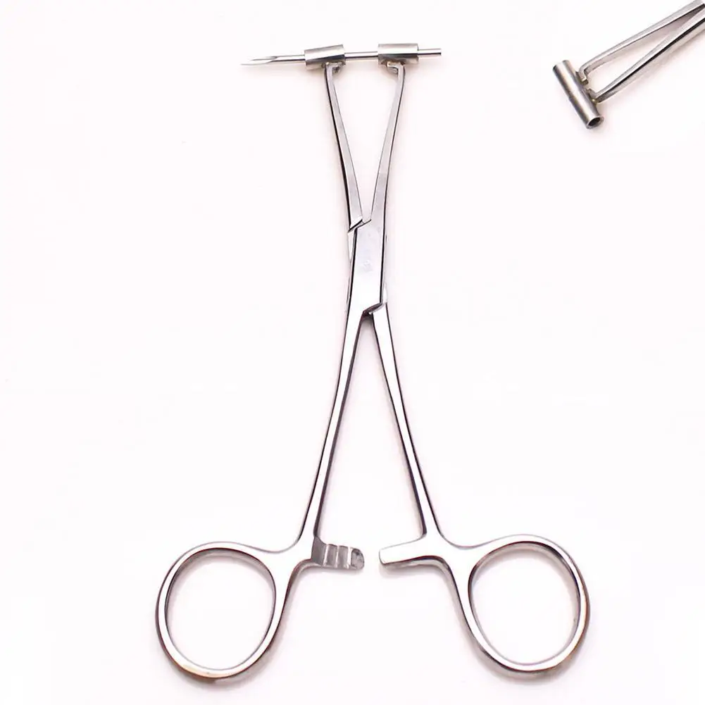 

Piercing Jewelry Flat Needle Pipe Pliers Ear Lip Nose Nail Puncture Tweezers Body Piercing Tool