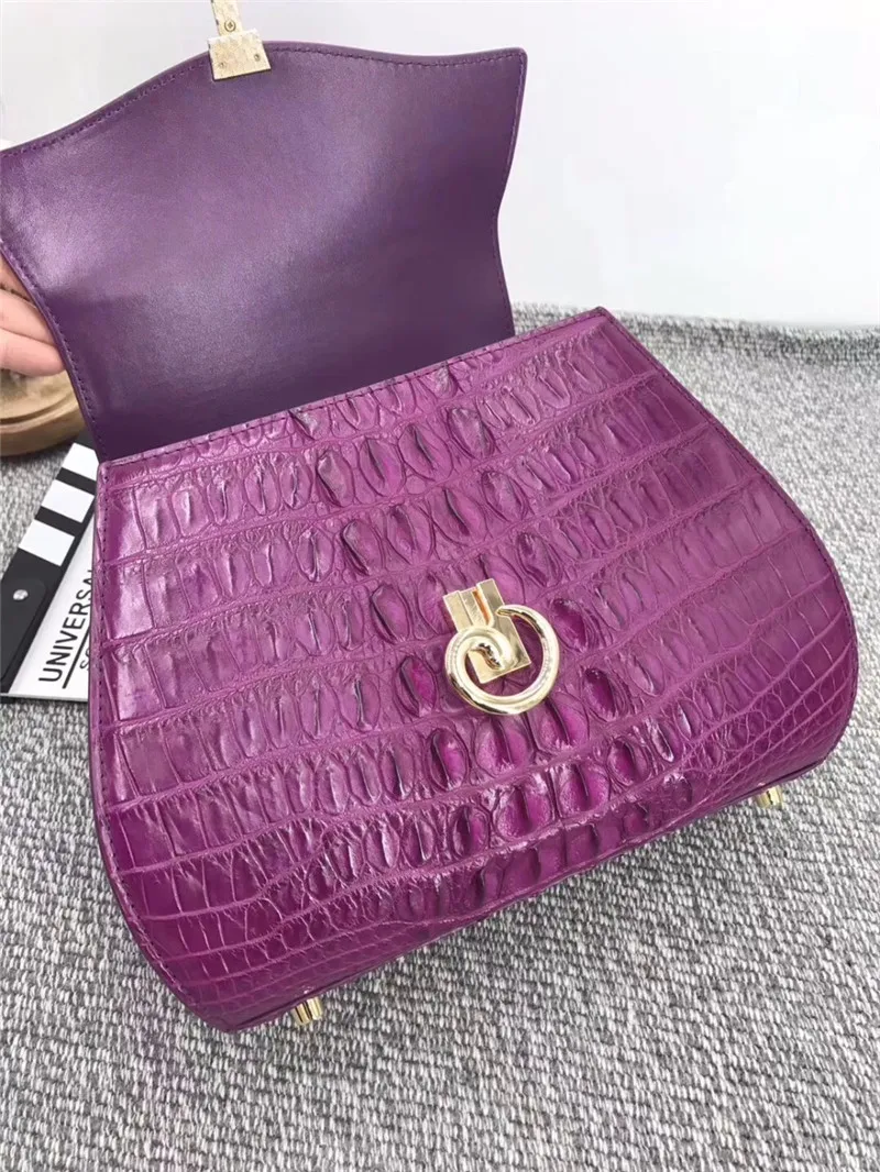Шикарный дизайн 100% натуральная экзотическая крокодиловая кожа женская