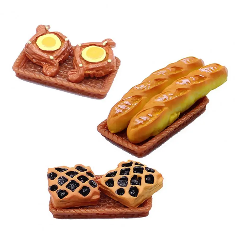 

5Pcs Resin Bread Design Simulation Miniature Dollhouse Model Toy Phone Decor