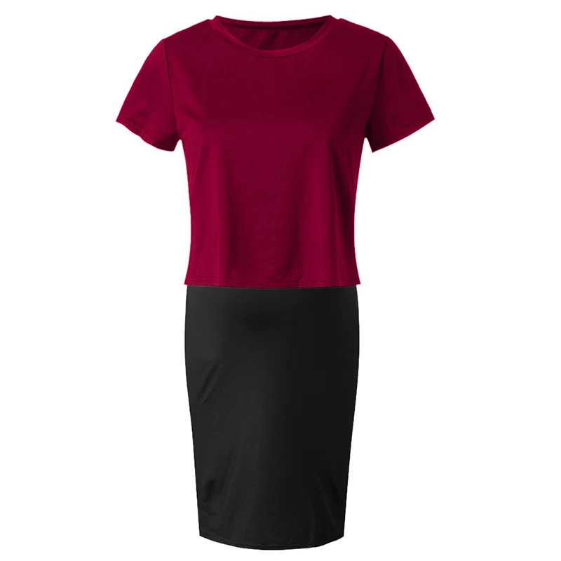 Платья для беременных; комплект из двух предметов для грудного вскармливания; одежда с короткими рукавами для беременных женщин; Длинная Корейская футболка; комплект с платьем