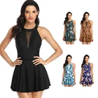 Женский купальник, женская сексуальная пляжная юбка, бикини, летнее платье с принтом, пляжный костюм, мини-халат, цельнокроеный купальник