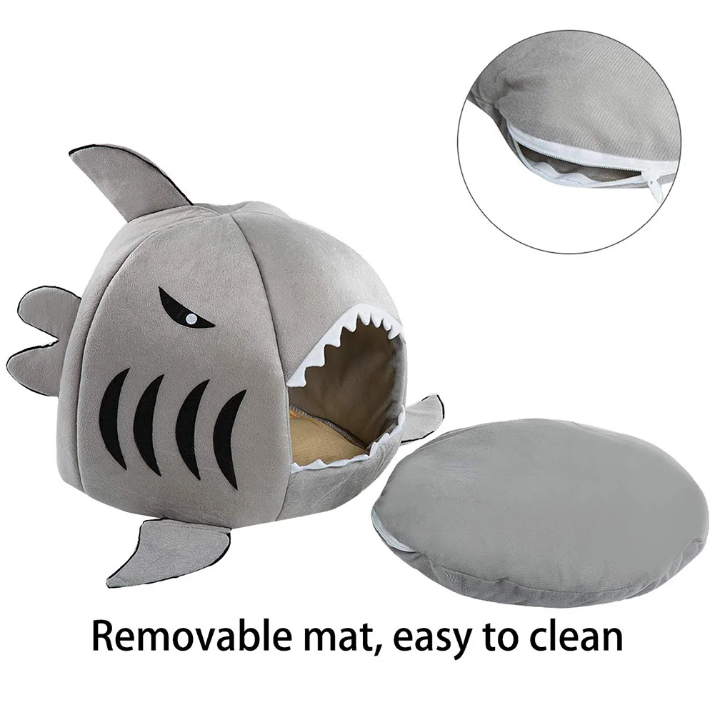 Dozzlor Shark Cat House Bed Basket Pet Sleeping Cats Nest Mat Sleep Bag Small Medium Dog Blanket Lounger For Animal | Дом и сад