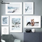 Картина на холсте Зимний снег художественный плакат украшение современный скандинавский пейзаж четыре сезона картина для гостиной Кабинета домашний декор