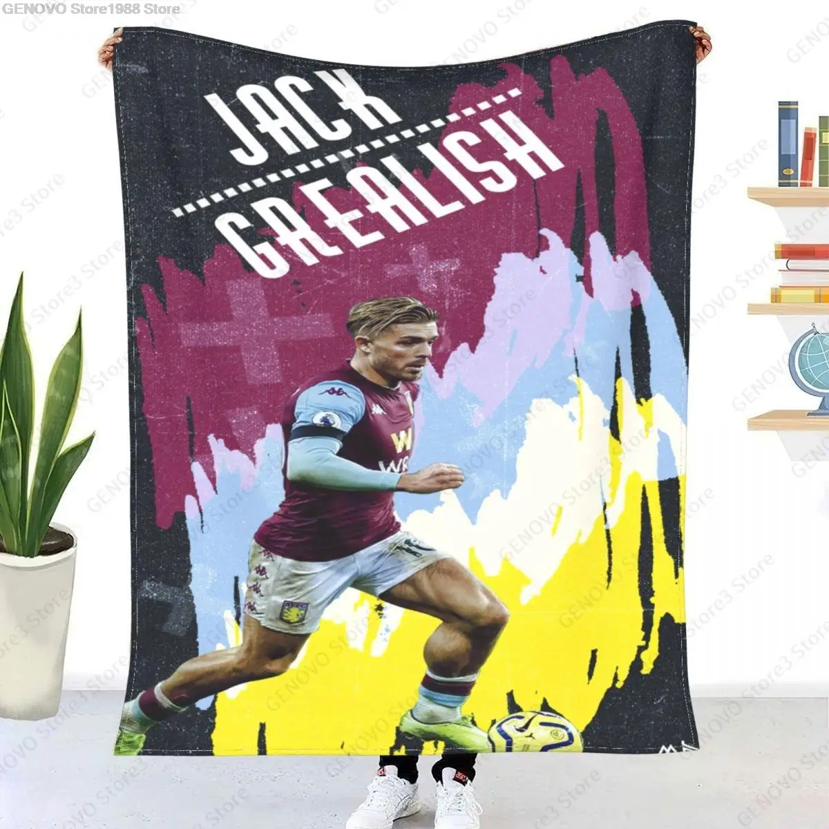 

aston-villa blanket 3D printing Jack Grealish/ soft warm flannel throw Decke winter home warm home bed sofa decoration bedspread