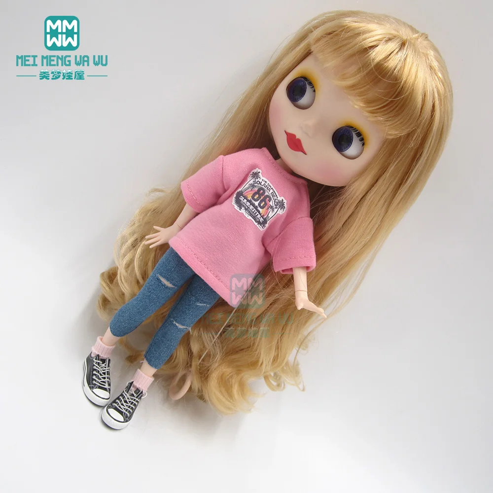 1pcs Blyth doll Clothes fashion Open back T-shirt and polka dot shorts for blyth azone ob24 1/6 dolls Accessories | Игрушки и хобби