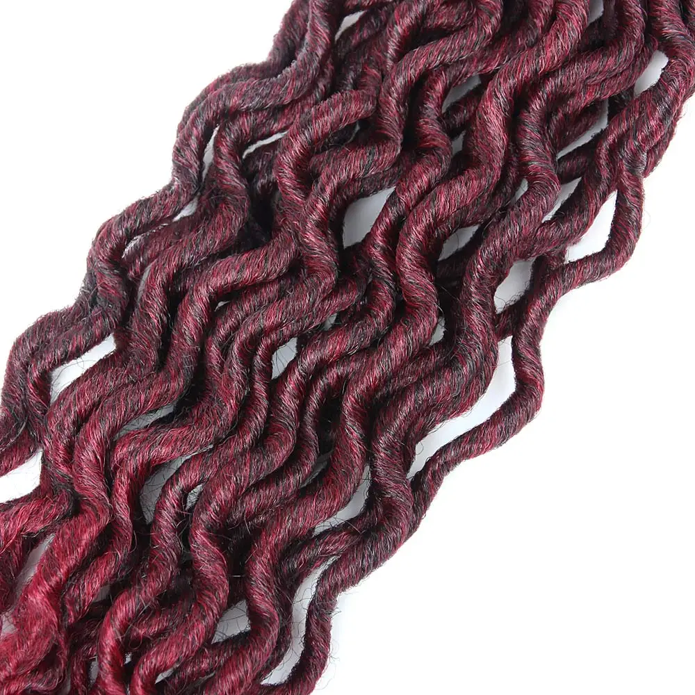 Pageup 24 18 дюймов богиня искусственные локоны в стиле Crochet косы волосы эффектом деграде(переход от темного к синтетические вьющиеся дреды, накладные волосы на заколке для Для женщин