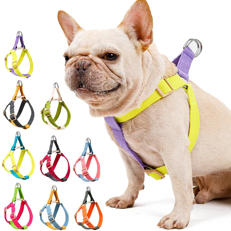 

Fashion Trendy Dog Leash Chest Harness Color Pet Drawstring Dog Leash Vest-style Dog Chain Dog Walking Rope