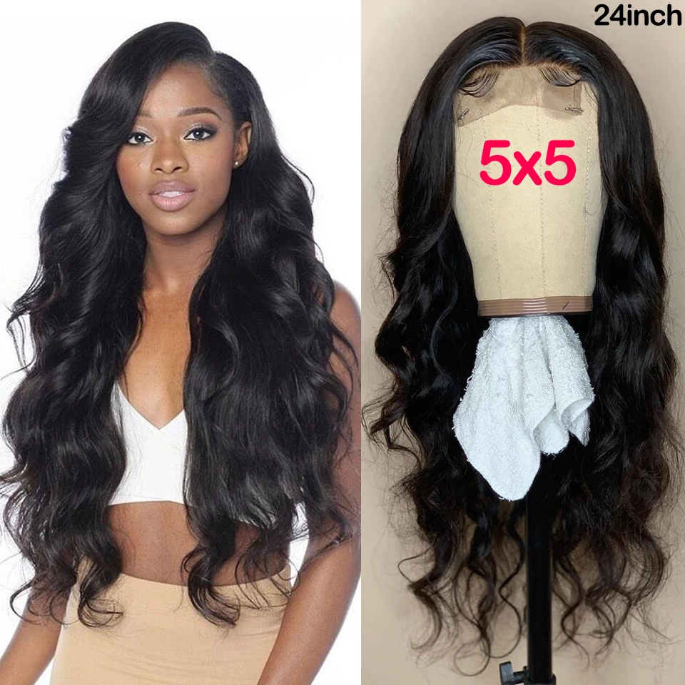 

5x5 Lace Closure Wigs Deep Part Pre Plucked With Baby Hair Body Wave Brazilian Remy Human Hair Wigs 4x4 Closure Wigs For Women