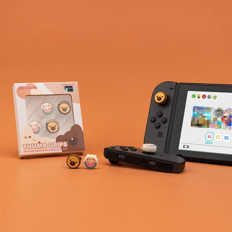 Cute Bear Cat Thumb Grips For Nintendo Switch Joystick Cover Shell JoyCon Handle Case Rocker Cap Accessories | Электроника