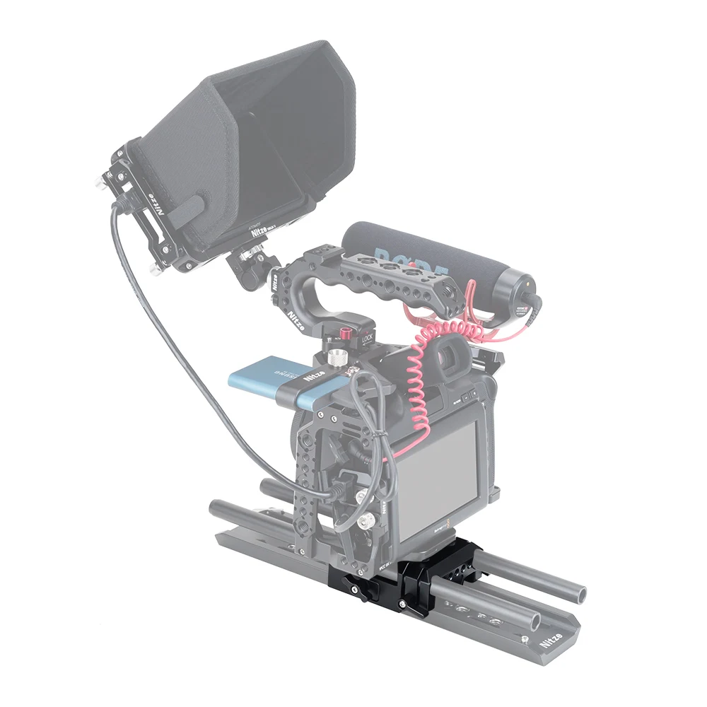 Опорная пластина Nitze 15 мм LWS с зажимом ARRI Ласточкин хвост для клетки BMPCC 6K Pro -