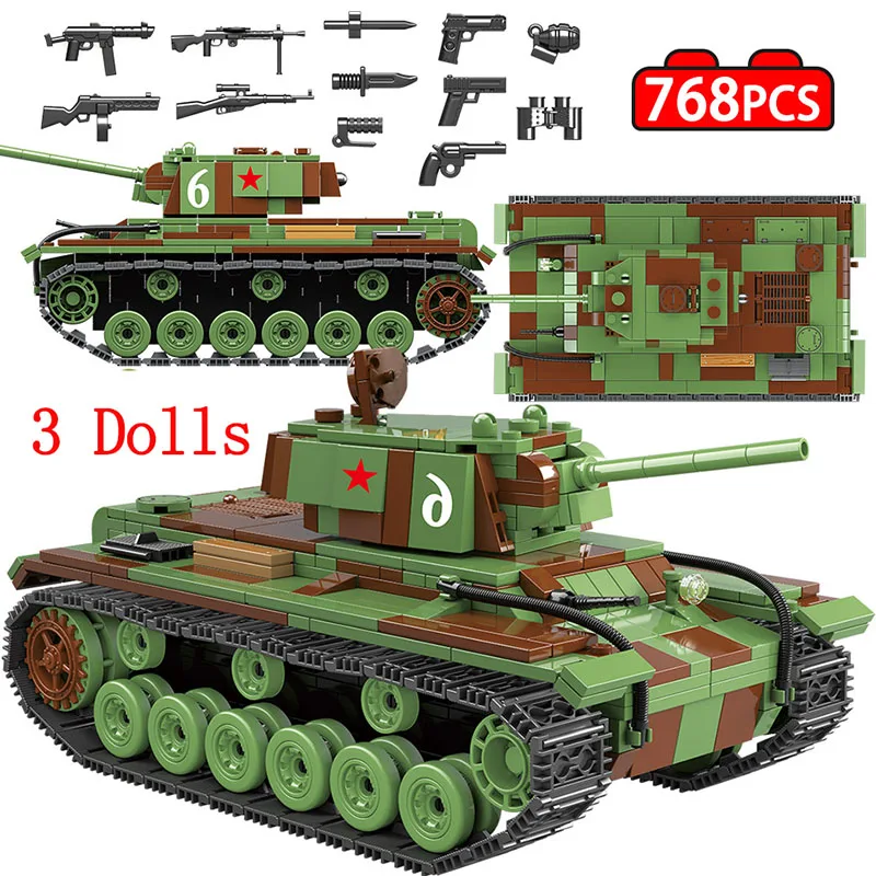 Военные строительные блоки KV 1 для России военные WW2 солдат полиция оружие Наборы