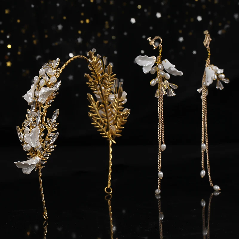 

Wedding Headdress Vintage Handmade Gold Leaf Hairband For Women Tiara Hair Accessories Bridal Hair Jewelry Headpiece Dropshippin
