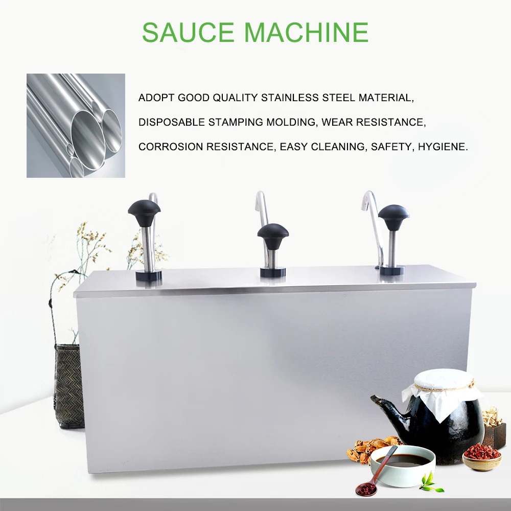 3 Bucket Sauce Dispenser Pump Squeeze Condiment Dispensing Stainless Steel | Инструменты