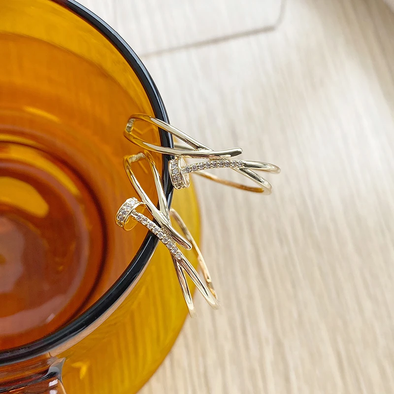 

Korean Hot 14k Real Gold Jewelry Geometry Hoop Earrings for Women Top High Quality AAA Shiny Zirconia S925 Silver Needle Gift