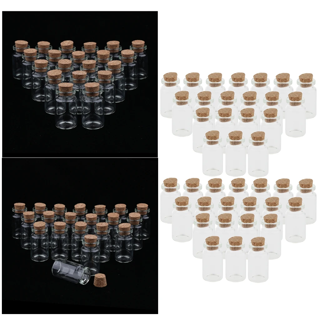 40 x Small 10ml Mini Cork Stopper Glass Vial Jars Drifting Wishing Bottles | Красота и здоровье