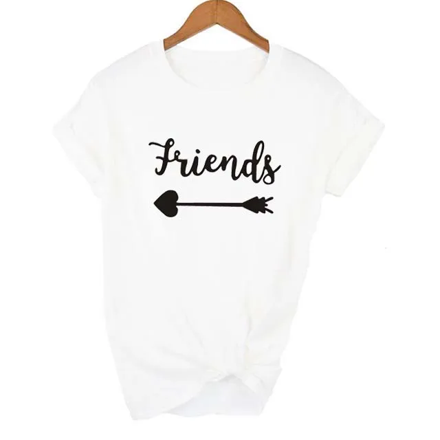 

Best Friend Printed Woman T-shirt Summer Short sleeved Sister T-shirt Woman T-shirt white fashion casual T-shirt Woman