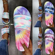 Slippers Womens Colored Flat Casual Shoes Summer Sandals Womens Large Size Fashion Beach Shoes