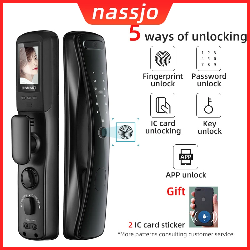 Nassjo 2021 Stock Promotion High Security Electronic Fingerprint Door Lock Smart with | Безопасность и защита