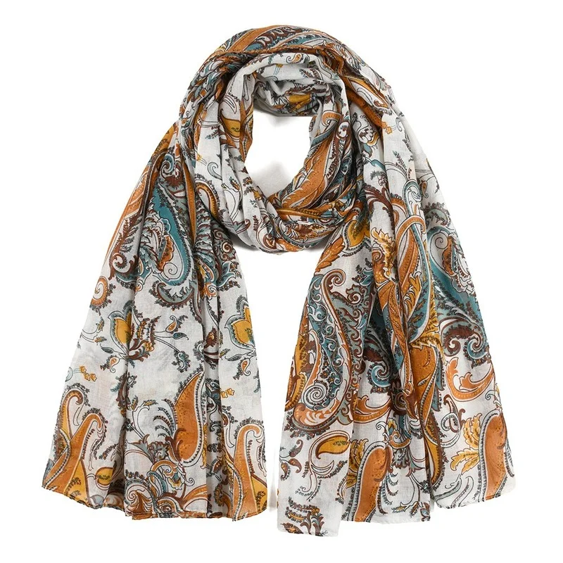 

Новый простой женский шарф шаль с принтом ореха кешью хлопковый льняной большой квадратный шарф в Ретро национальном стиле палантин Baotou хи...