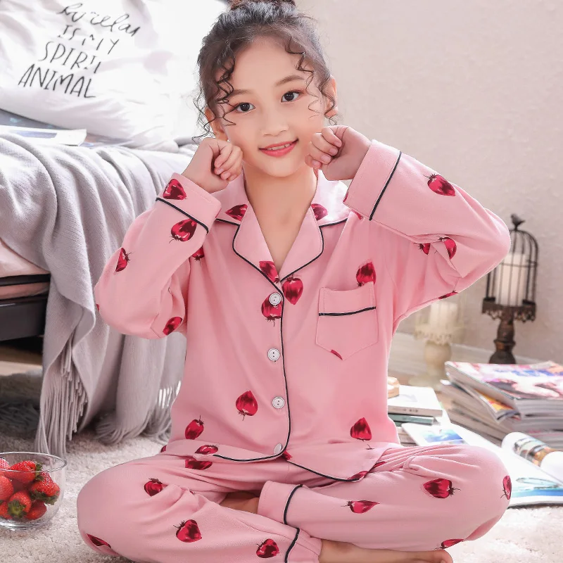 Весенний Пижамный костюм для девочек кардиган с героями мультфильмов комплект