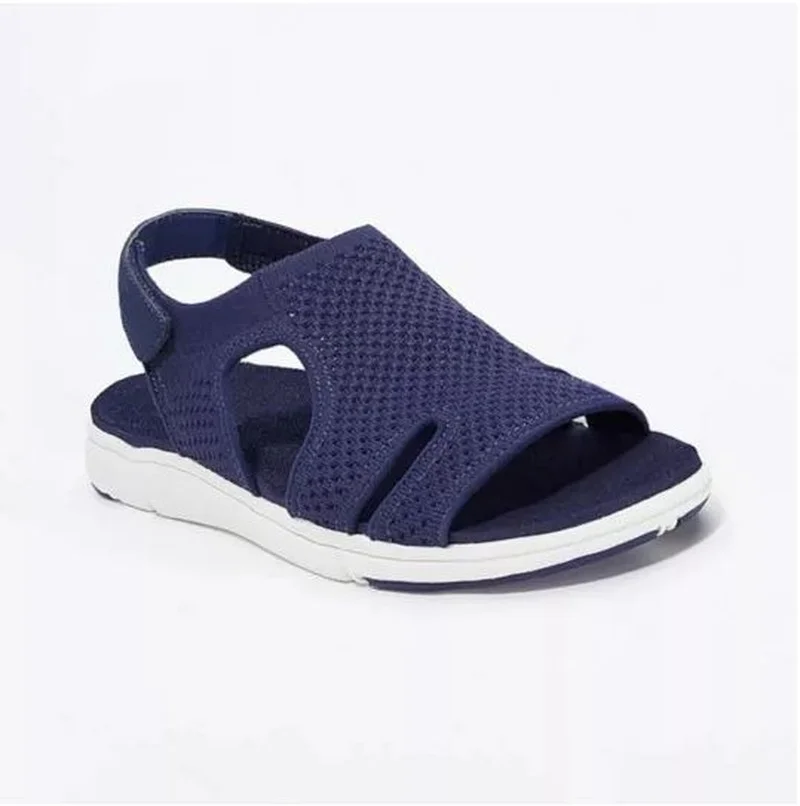 

2021 Summer Fashion Casual Hot Sale Ladies Pure Color Mesh Velcro Thick Bottom Soft Comfortable All-match Sandals 1kb170