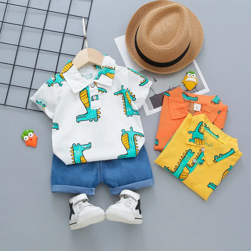 

Fashionable children's wear boys' summer suit handsome 2021 new children's boys short sleeve two piece set Korean style