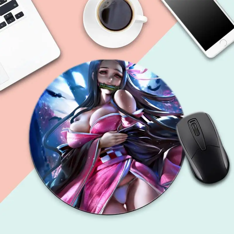 

Kimetsu no Yaiba DIY Design Pattern Game mousepad Desk Table Protect Game Office Work Round Mouse Mat pad XL Non-slip