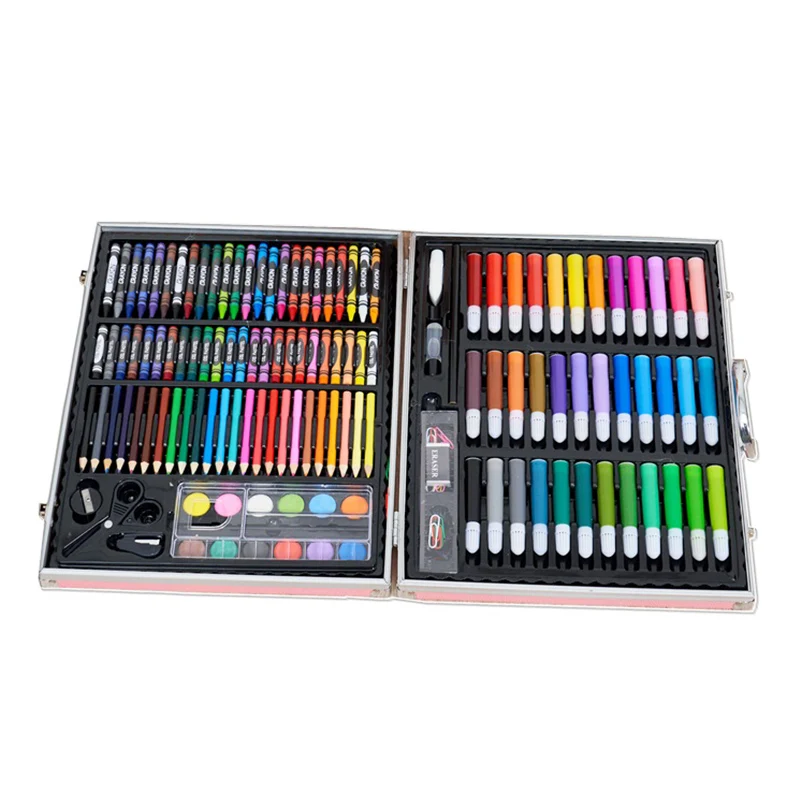 Набор для рисования в алюминиевой коробке 150 шт. цветной карандаш акварельные