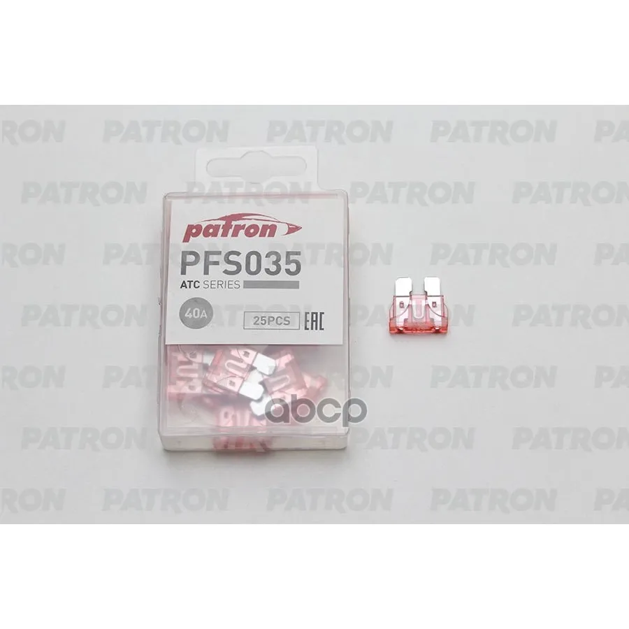 Предохранитель Пласт.Коробка 25шт Atc Fuse 40a Оранжевый PATRON арт. PFS035 | Автомобили и