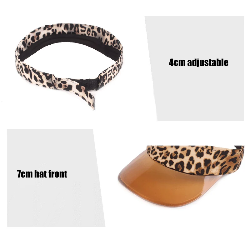 Женская летняя Солнцезащитная шляпа с леопардовым принтом открытый козырек