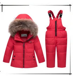 30 degrees Children Baby girl clothing Winter Thicken Parka Kids Faux Fur Hooded Coat Plus velvet Jackets clothes snowsuit