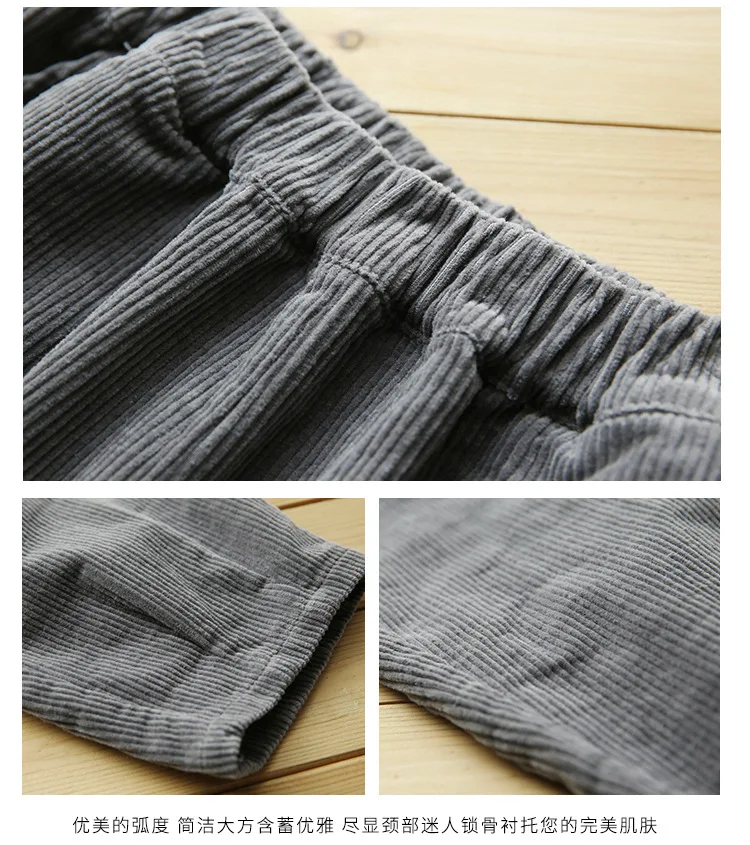 

Lady's Winter Corduroy Trousers 2020 Women's High Waist Loose Casual Daddy Pants Korean Version Of Pure Color Harun Female Pants