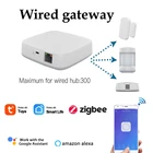 Tuya zigbee 3,0 шлюз проводной умный хост-хаб поддержка 300 шт. устройств подключение приложение smart life дистанционное управление alexa google home