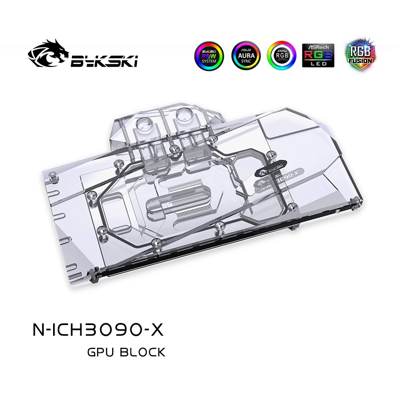 

Bykski VGA Block & Cooler For Inno3D ICHILL GeForce RTX 3080 3090 Graphics Card, 12V/5V RGB MB SYNC, N-ICH3090-X