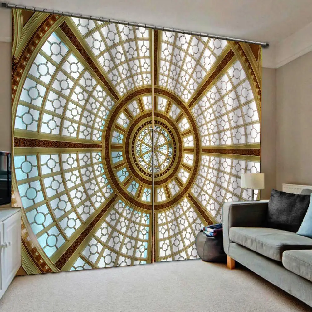 

3D Curtain Luxury Blackout Window Curtain Living Room round ceilings