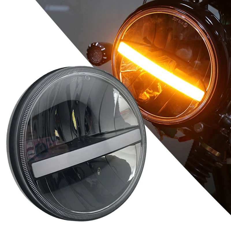 

Motorcycle Headlight 7 Inch Round Led Hi-Lo Beam Headlight For Harley motorcycle Electra Glide Street Glide Road King Motorbike