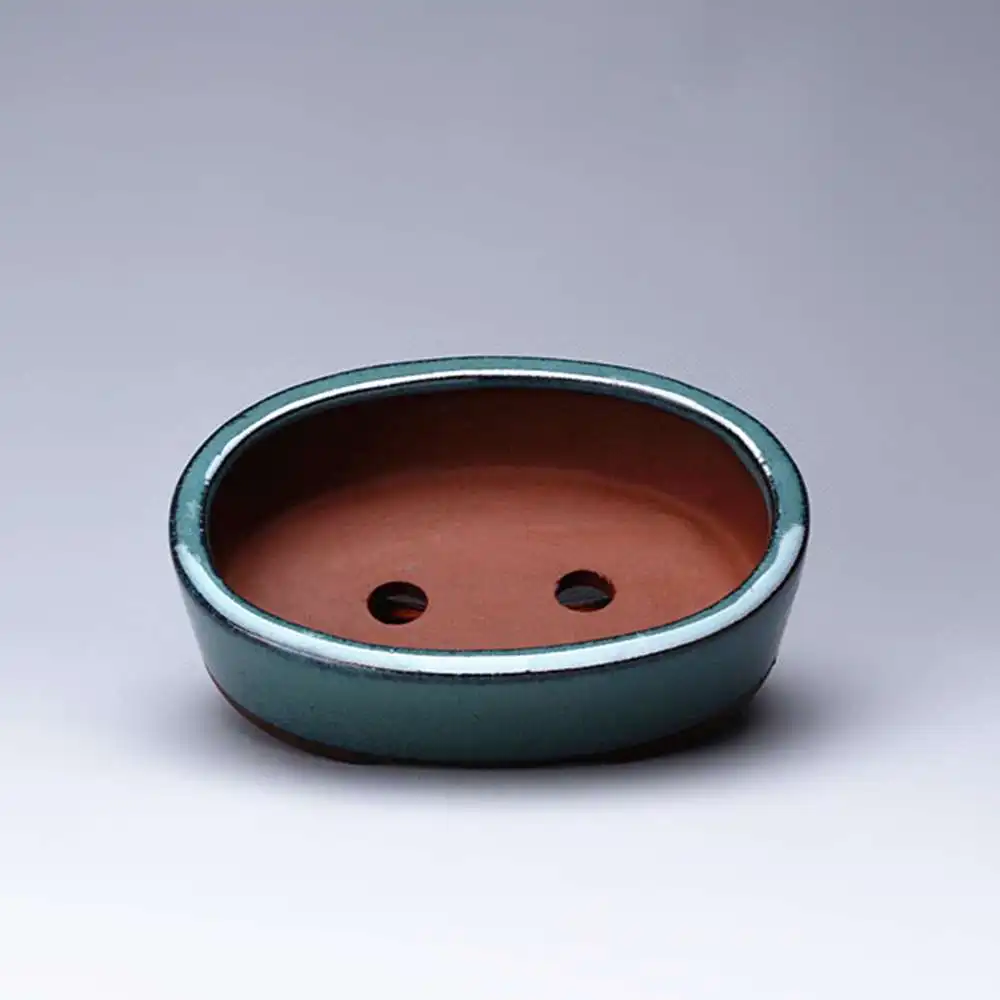 

1Pcs Corrosion Resistant Chinese Yixing Shohin Glazed Shallow Bonsai Pot Durable Plant Pot Planter Desktop Flower Pot Home Decor