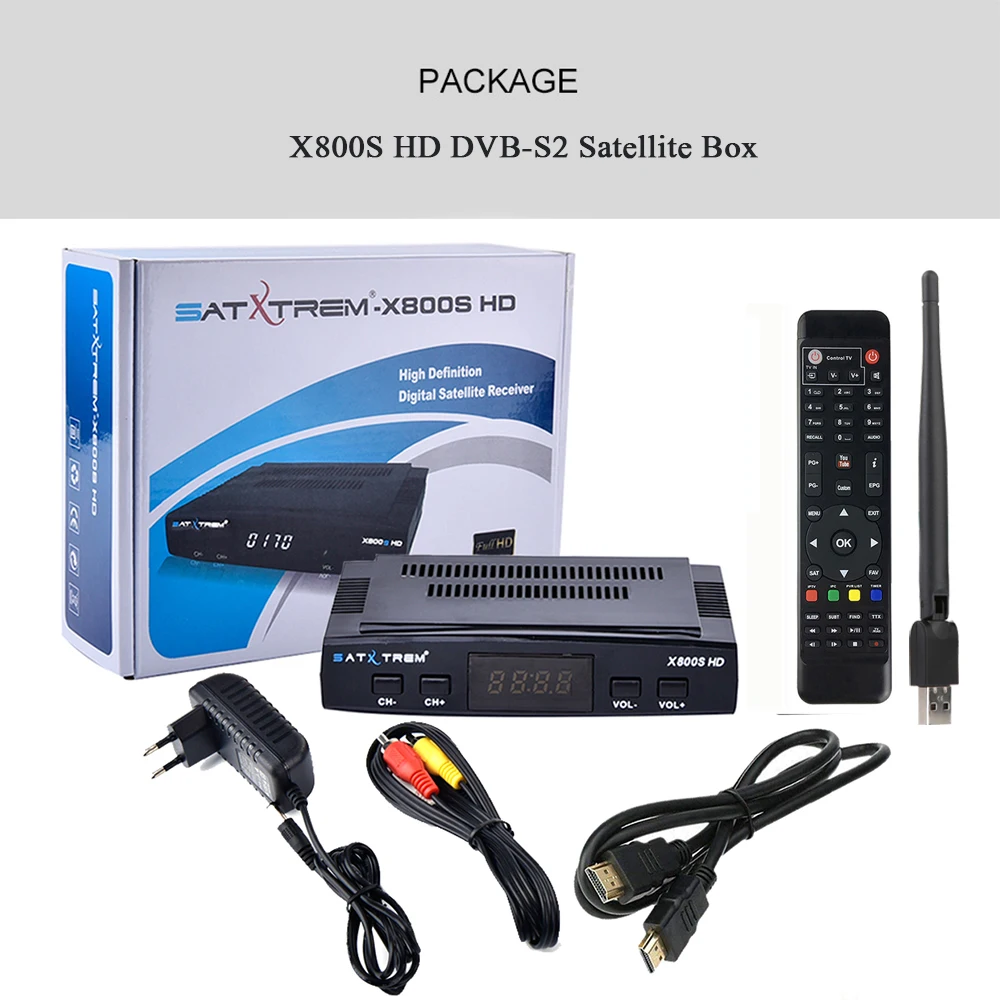 Спутниковый ресивер Satxtrem X800S HD DVB S2 цифровой приёмник 1080P Azamerica Spain ТВ Тернер