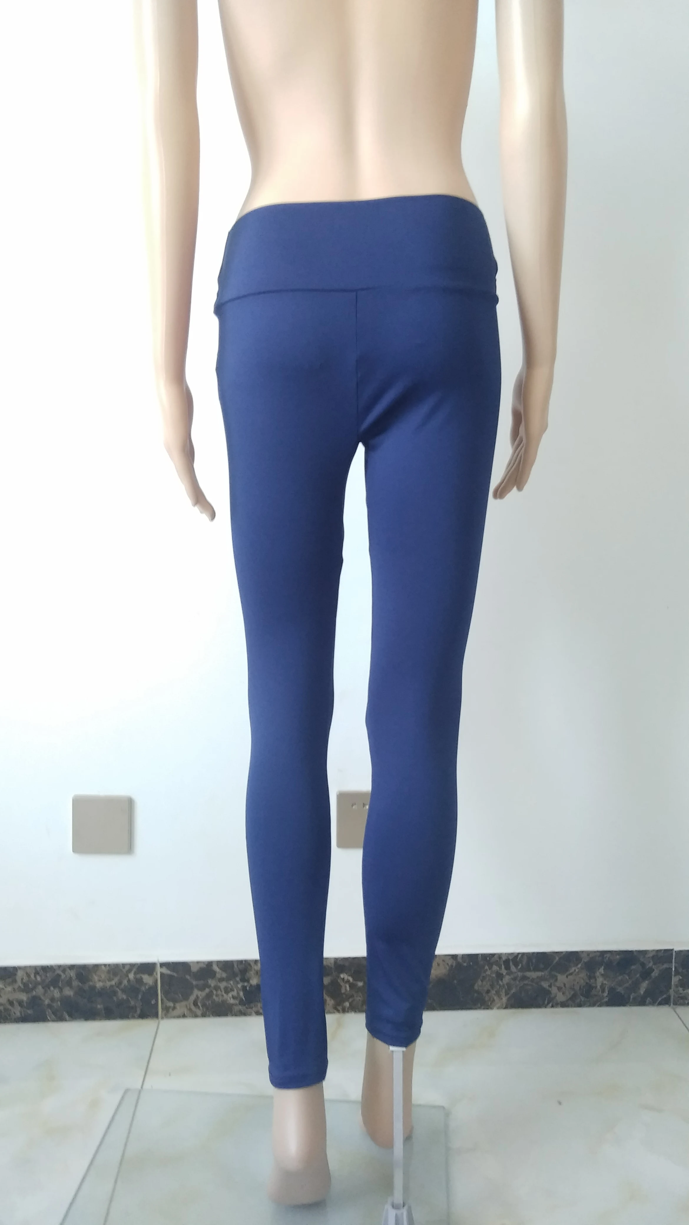 Женские длинные леггинсы для фитнеса черные из спандекса с высокой талией танцев