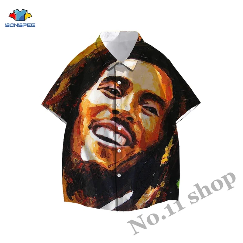 Bob Marley/Гавайский пляжный кардиган Летняя Модная рубашка с короткими рукавами