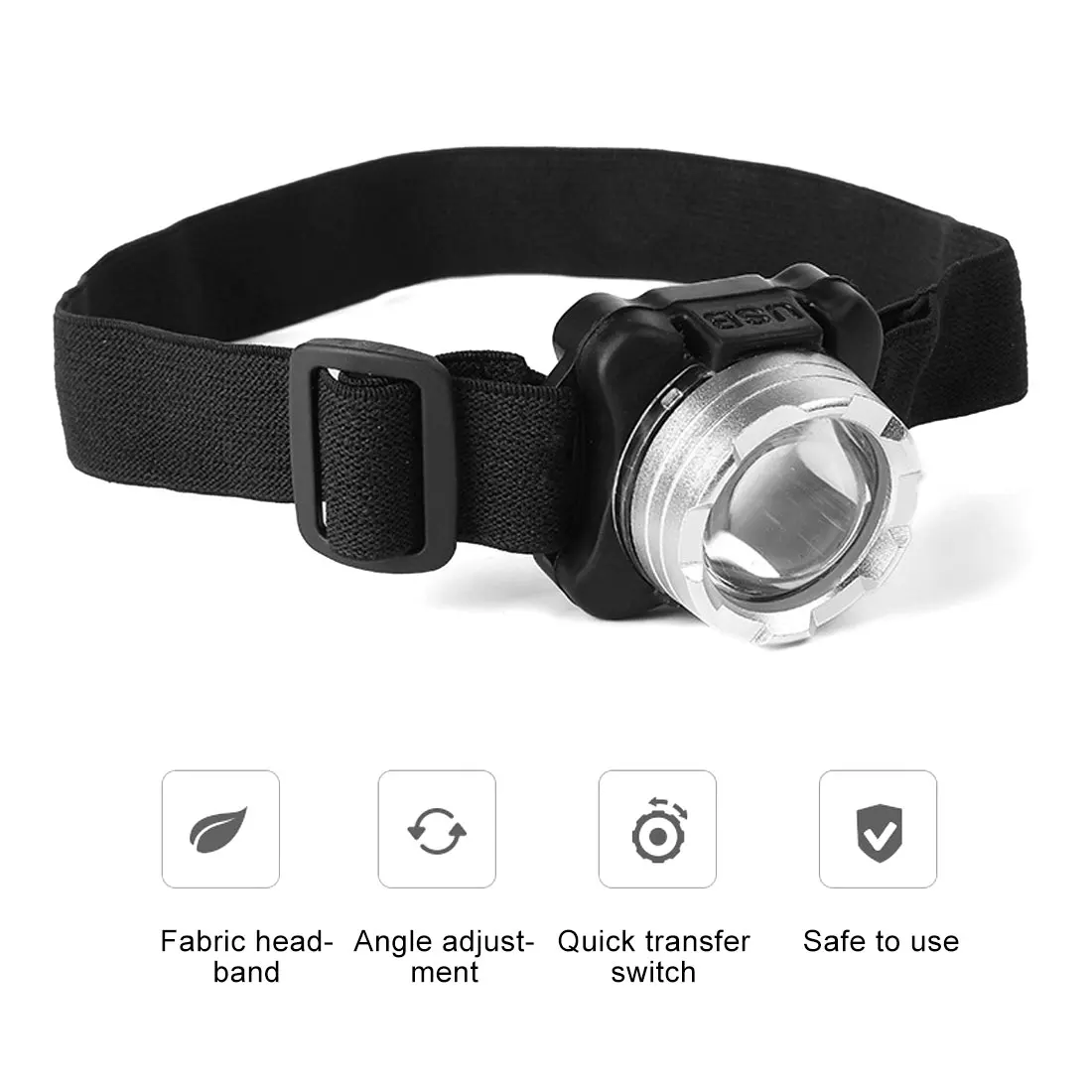 

Mini Portable Headlight USB Rechargeable Headlamp torch Head lamp flashlight Have battery Red / white LED headlamp High Quality