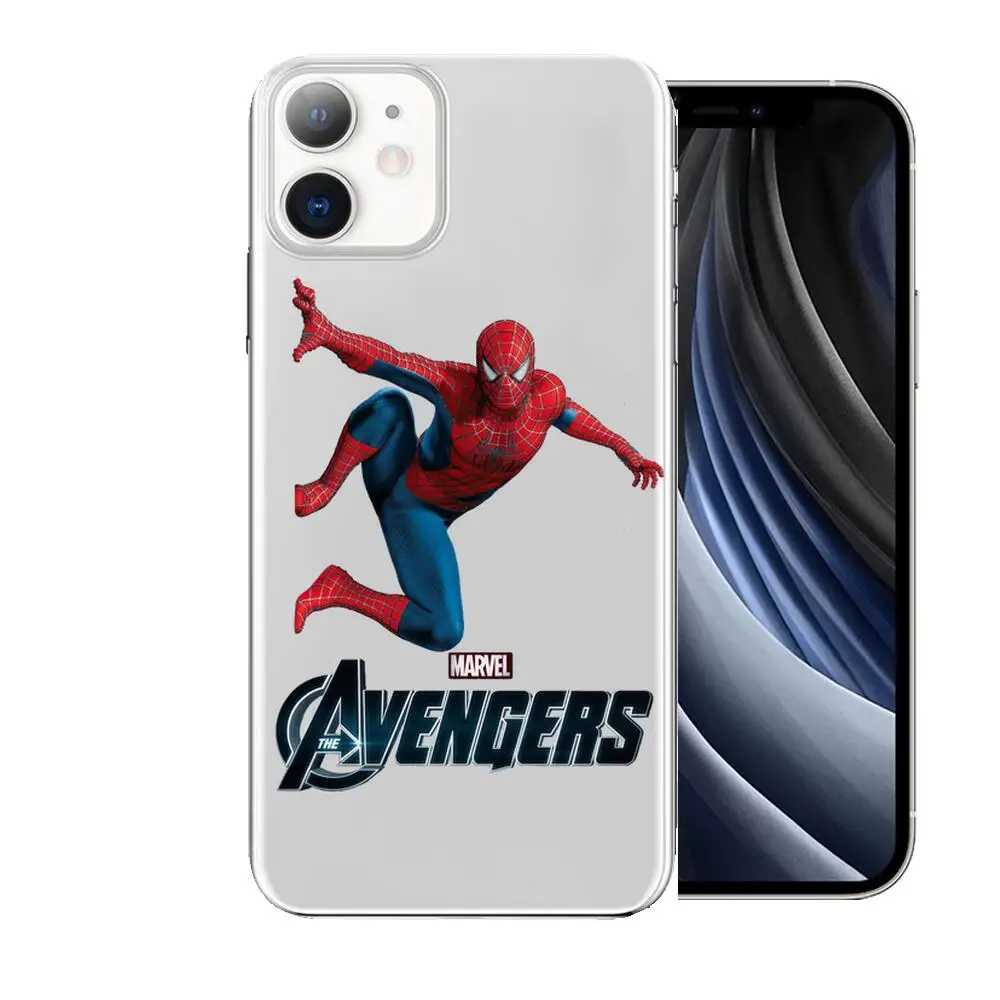 Чехол для телефона в стиле аниме Marvel Человек-паук Дэдпул чехлы iphone 11 pro max 12 8 7 6 s XR