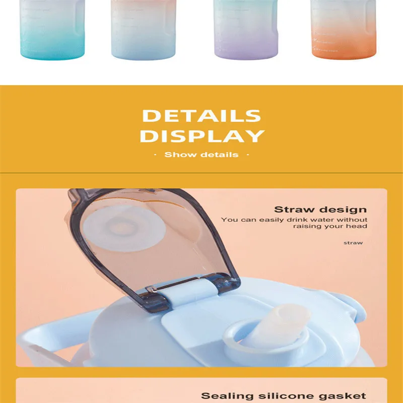 Переносная герметичная Матовая бутылка для воды 2 л | Дом и сад