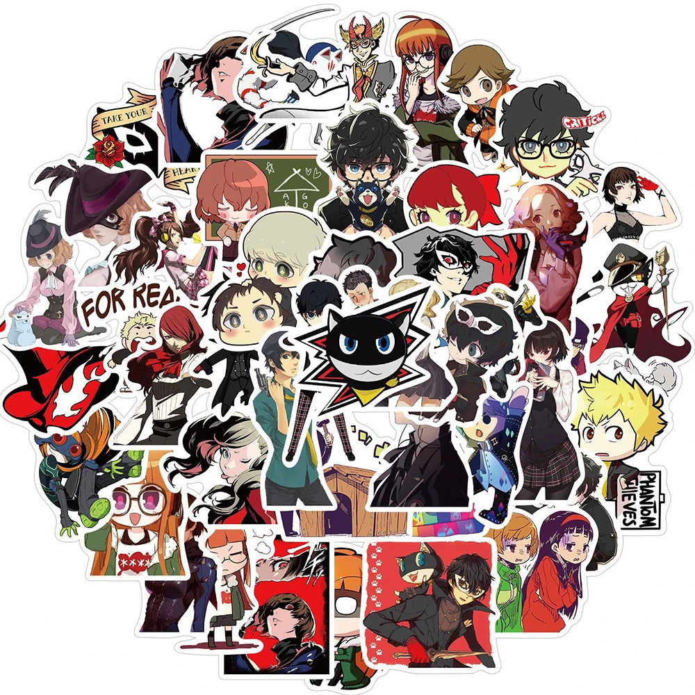 50 шт. Набор наклеек для детских ролевых игр Persona 5 Мультяшные аниме Стикеры