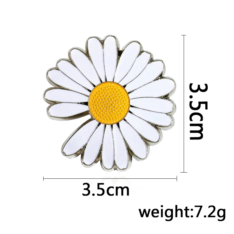 New Fashion Cute Lightning Daisies Chrysanthemum Button Pins Denim Jacket Clothes Lapel Pins Women Girls For Valentine's Day