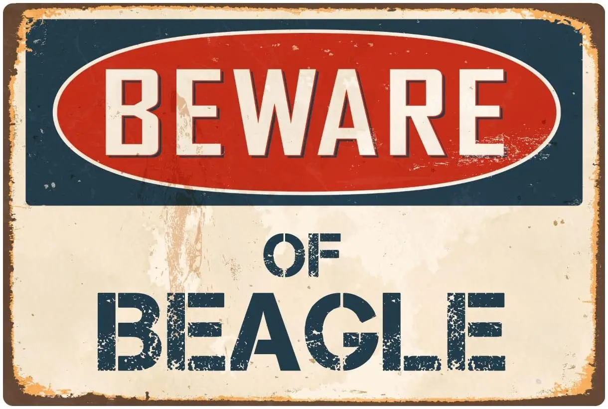 

StickerPirate Beware of Beagle 8 x 12 Vintage Aluminum Retro Metal Sign VS041